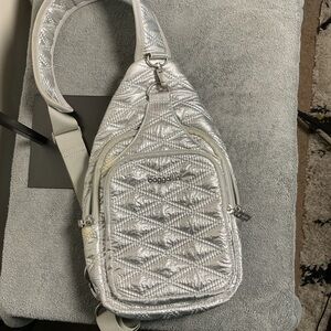 Baggallini Silver Backpack Quilted Design